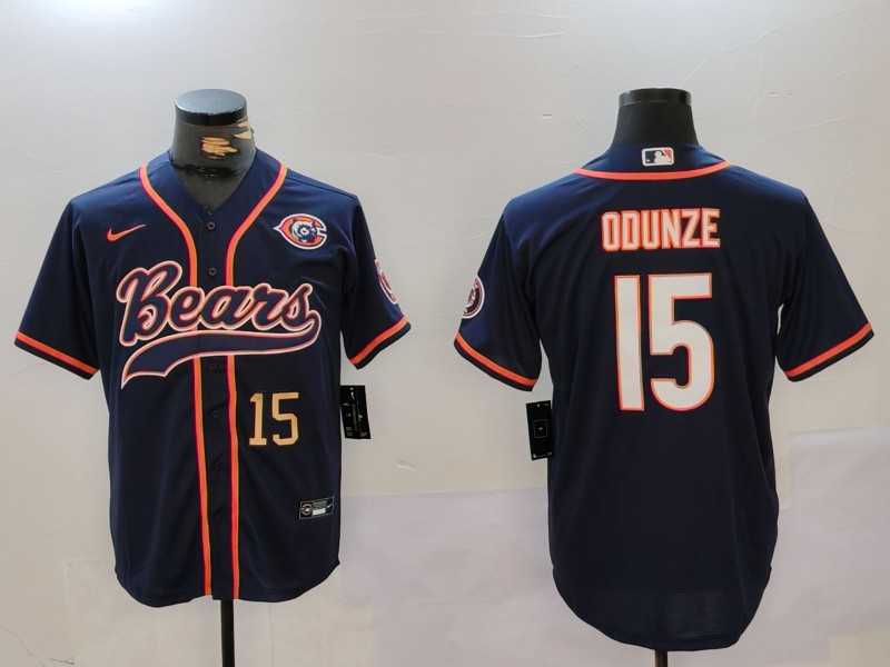 Men's Chicago Bears #15 Rome Odunze Navy Throwback With Patch Cool Base Stitched Baseball Jerseys,We sell and wholesale Men's Chicago Bears #15 Rome Odunze Navy Throwback With Patch Cool Base Stitched Baseball Jerseys on line form chian!